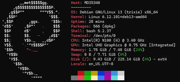 Medion MD35340 Fastfetch - Intel N100